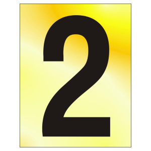 75mm '2' Text PB Visi