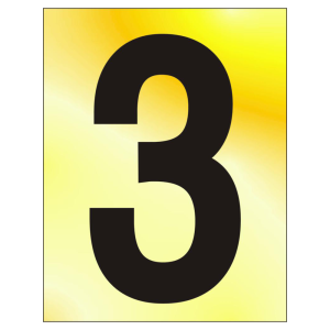 75mm '3' Text PB Visi